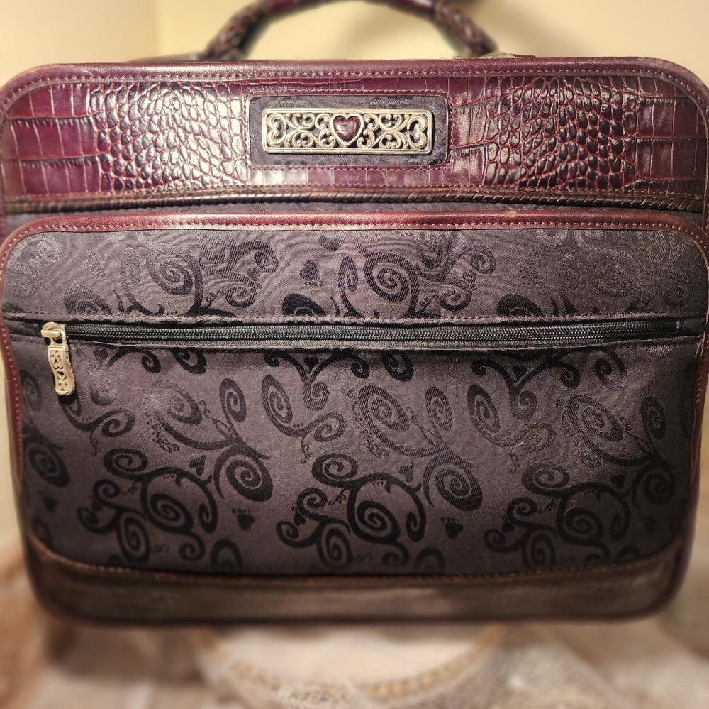 Brighton Leather and Fabric Vintage Briefcase/Carryon